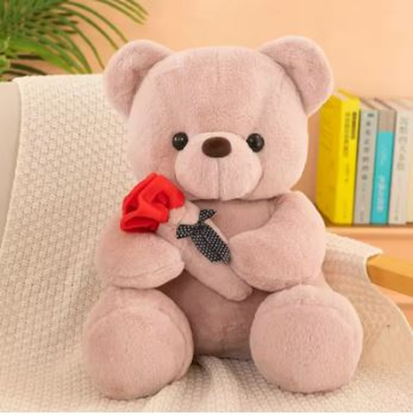 Valentine’s Day Teddy Bear with Roses – Plush Stuffed Animal Gift for Girls