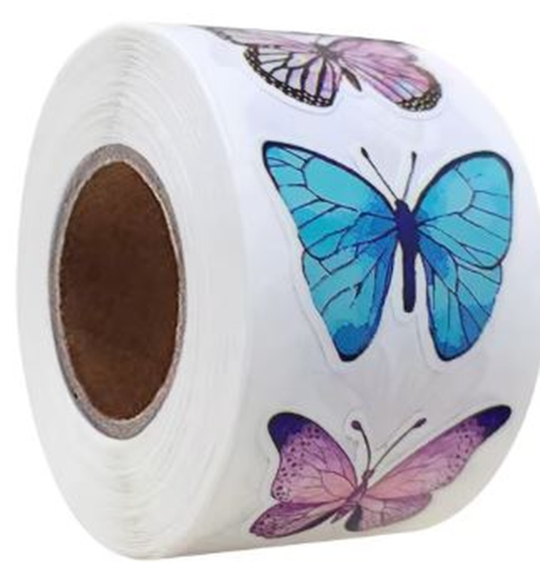 500-Piece Butterfly & Flower Stickers – 1-Inch Decorative Gift Box Labels