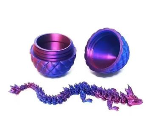 3D Printed Articulated Dragon Egg – Movable & Rotatable Desktop Ornament Toy